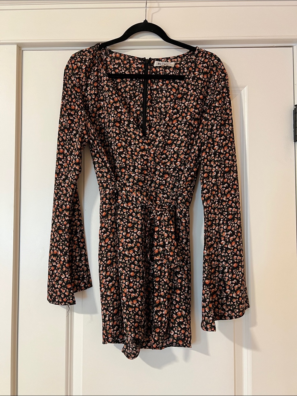 Wild Honey Zip up Floral Romper